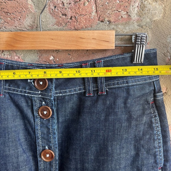 Boden Dark Blue Button-Front Pencil Skirt - Picture 2 of 8